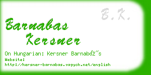 barnabas kersner business card